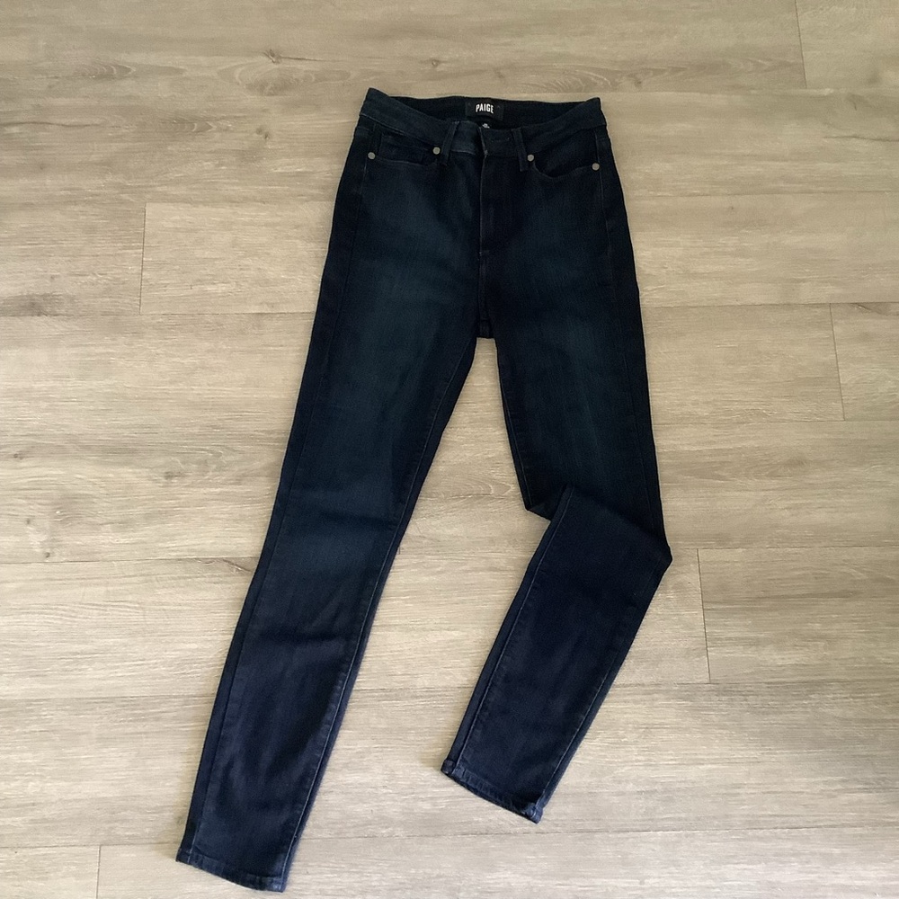 PAIGE Dark Blue Women's Ankle Skinny Jeans